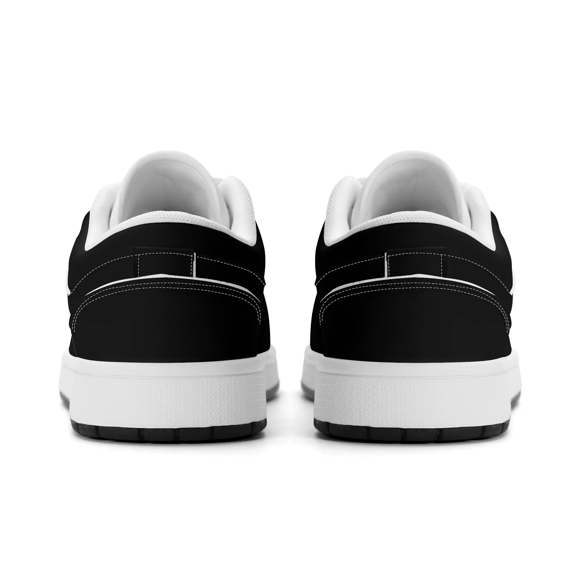 Schwarze Low Top Leder Sneaker für Damen