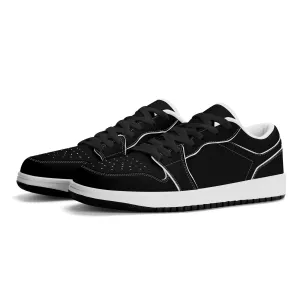 Schwarze Low Top Leder Sneaker für Damen