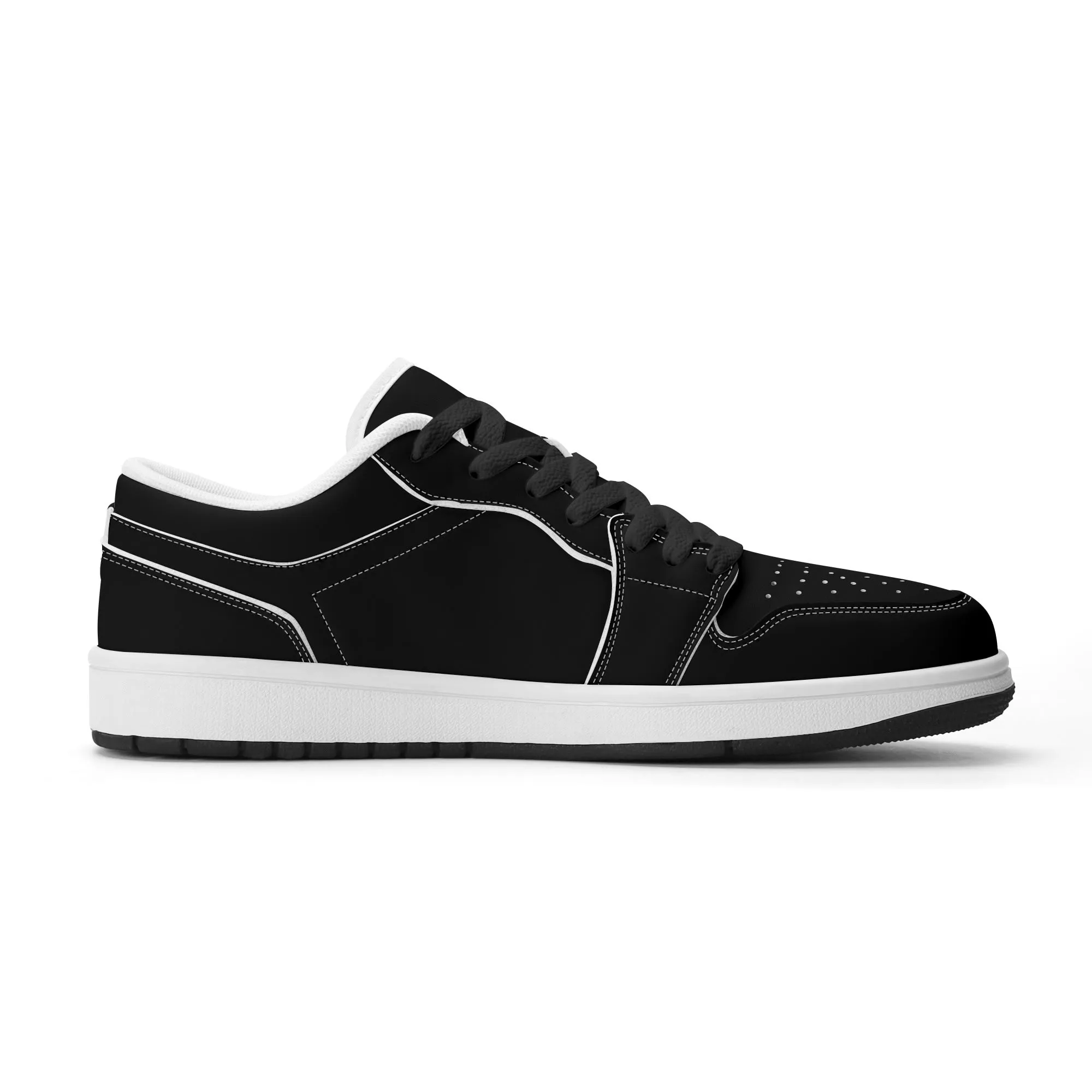 Schwarze Low Top Leder Sneaker für Damen