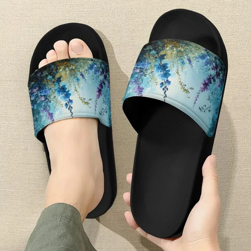 Semioury Women's Relief Soft House Summer Slippers Daisy Galaxy Indoor Outdoor Slippers Massage House Open Toe Spa Slippers