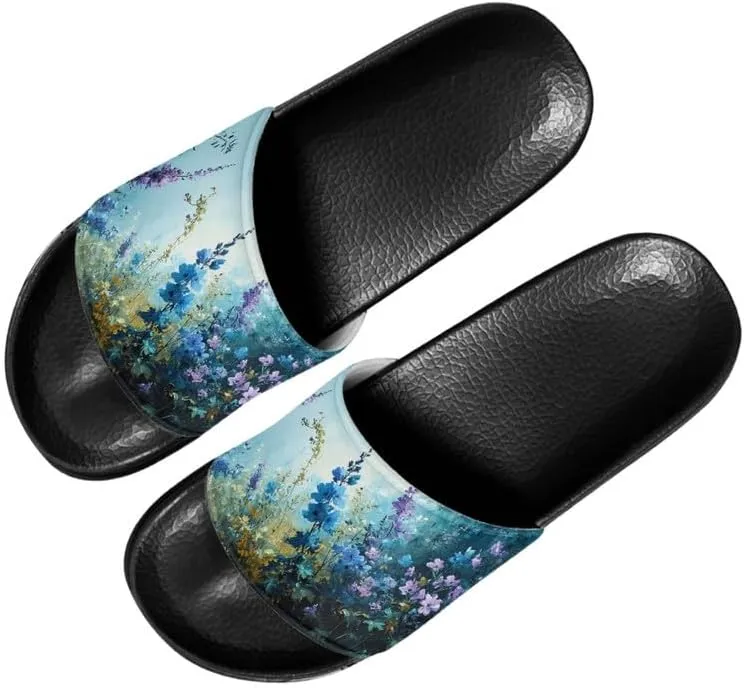 Semioury Women's Relief Soft House Summer Slippers Daisy Galaxy Indoor Outdoor Slippers Massage House Open Toe Spa Slippers