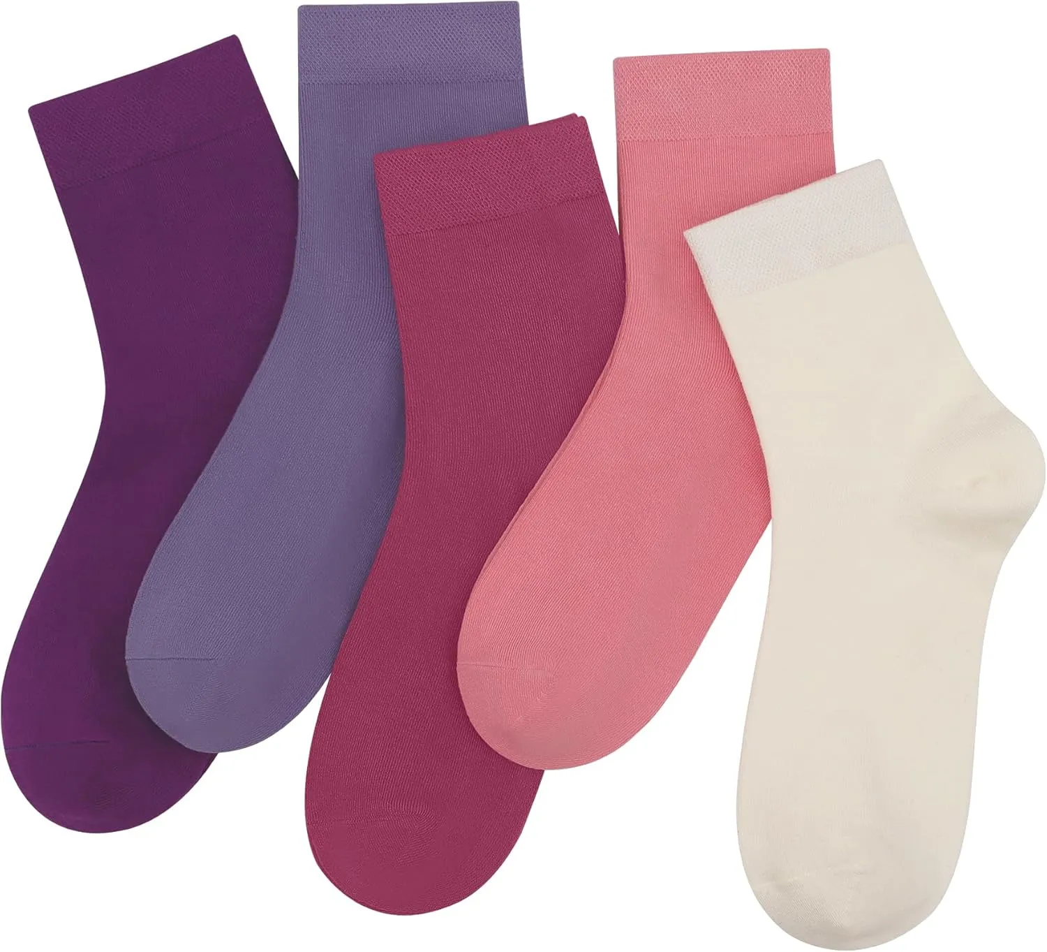 SERISIMPLE Women Thin Viscose Bamboo Socks Crew Lightweight Above Ankle Casual Dress Sock For Ladies Bootie Trouser 5 Pairs