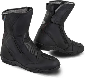 SHIMA TERRA MEN, Motorcycle boots for Men - Reinforced Leather Mens Biker with Side Zipper, Ankle Support, Anti-Slip Sole, Gear Shift Handle (Black, 8,5)