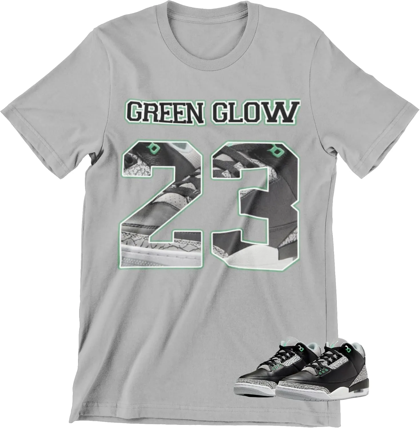 Shirt to Match Jordan 3 Green Glow Sneakers, Men's Graphic Tee.
