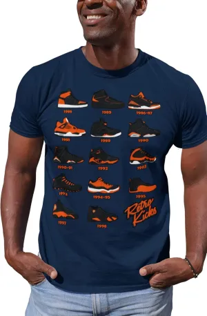 Shirt to Match Jordan Orange/Black Retro Jordan Sneakers 1 2 3 4 5 6 7 8 9 10 11 12 13, Tee to Match Jordans