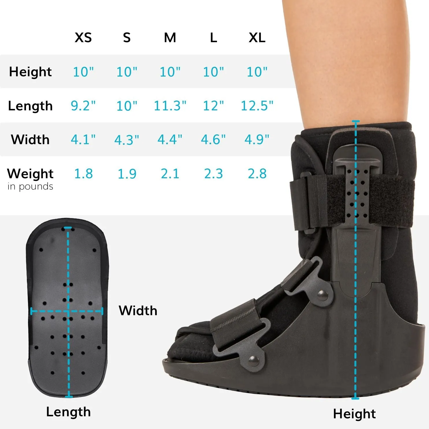 Short Walking Boot | Orthopedic Broken Toe Brace for Fast Recovery from Fractures and Foot Injuries - FINAL SALE
