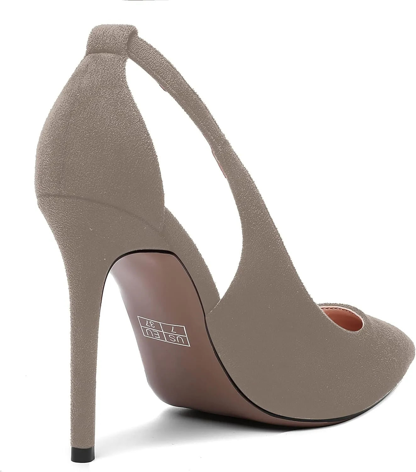 SHOWFOREST Womens Sexy Pointed Toe Solid Outdoor Suede Slip On Stiletto High Heel Pumps Shoes 4 Inch