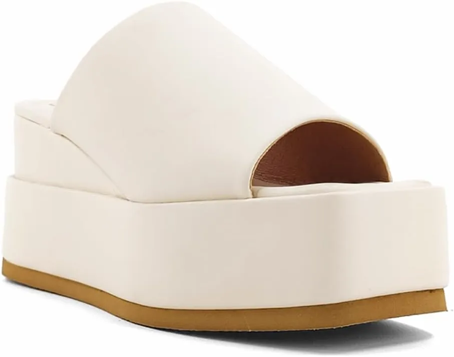Shu Shop Womens Karlie Platform Casual Sandals Casual High Heel 3" & Up - White
