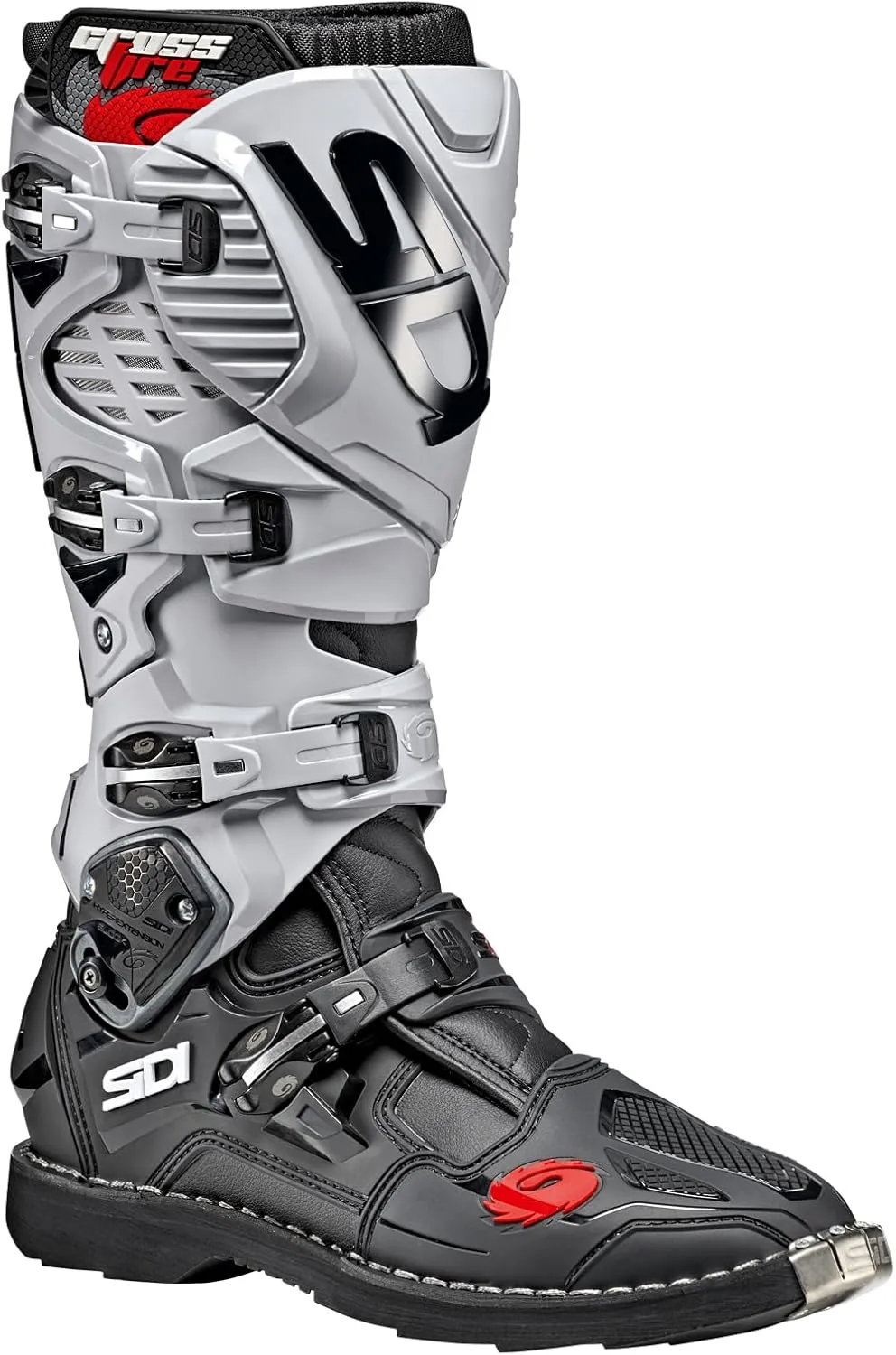 SiDI | Offroad Motorcycle Boots, Professional Motocross Boots for Men CROSSFIRE 3, Adjustable and Replaceable Buckles, Flex System, Hyper Extension Block