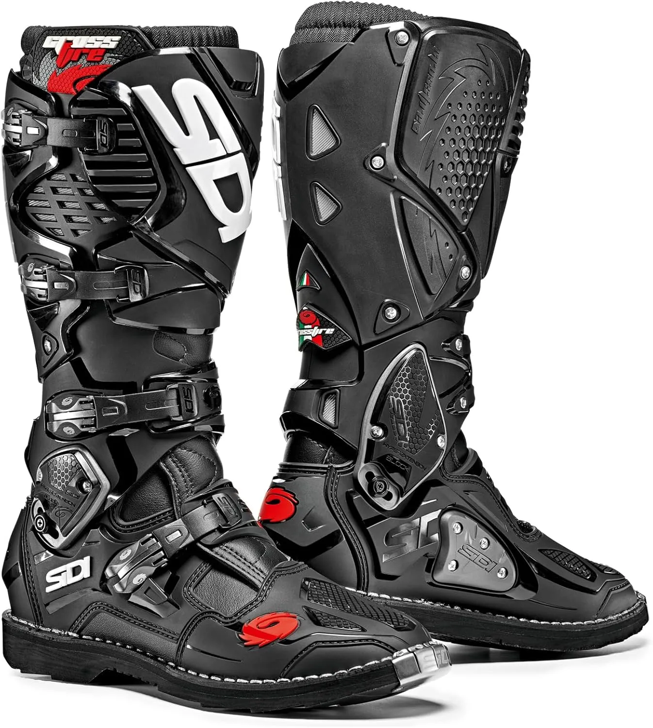 SiDI | Offroad Motorcycle Boots, Professional Motocross Boots for Men CROSSFIRE 3, Adjustable and Replaceable Buckles, Flex System, Hyper Extension Block