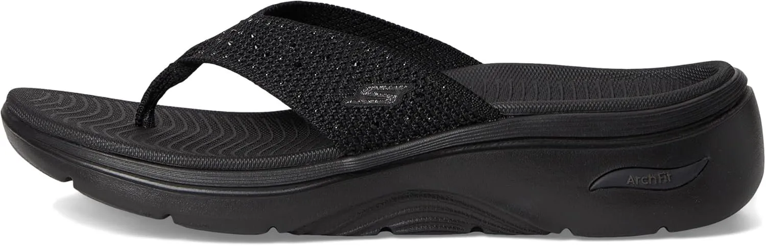 SKECHERS Women's Arch Fit 2.0 3-pt Rhinestone Sandal Flip-Flop