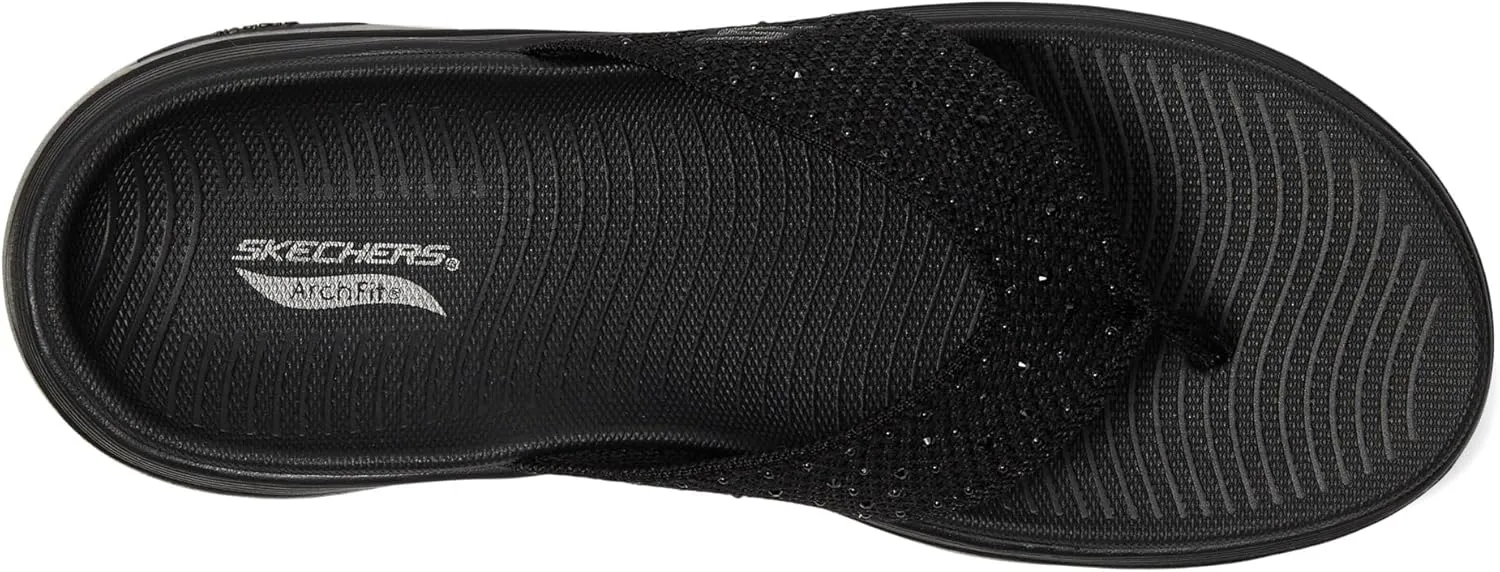 SKECHERS Women's Arch Fit 2.0 3-pt Rhinestone Sandal Flip-Flop