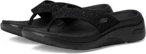 SKECHERS Women's Arch Fit 2.0 3-pt Rhinestone Sandal Flip-Flop