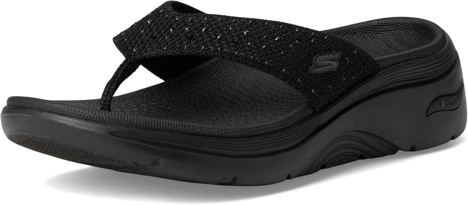 SKECHERS Women's Arch Fit 2.0 3-pt Rhinestone Sandal Flip-Flop