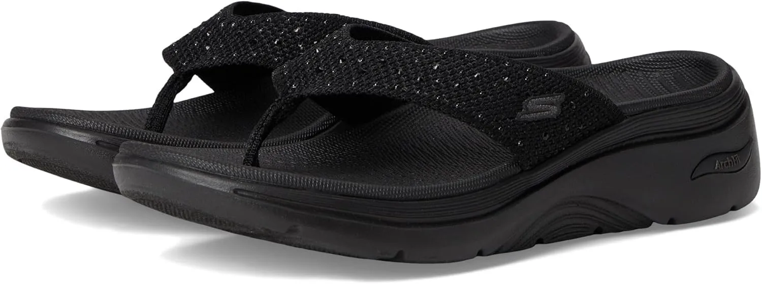 SKECHERS Women's Arch Fit 2.0 3-pt Rhinestone Sandal Flip-Flop