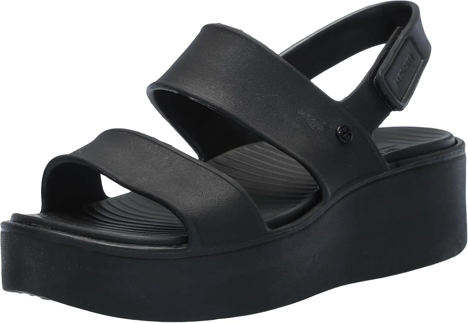 SKECHERS Women's Platform Sandal Wedge, Black, 10