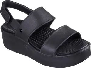 SKECHERS Women's Platform Sandal Wedge, Black, 7