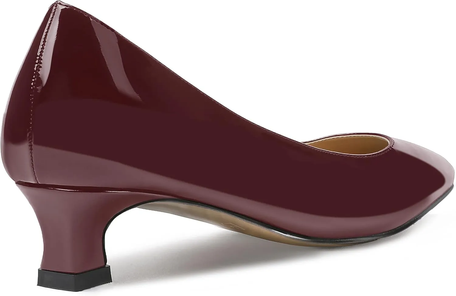 SKYSTERRY Women's Patent Slip On Square Toe Office Casual Spool Low Heel Pumps Shoes 1.5 Inch