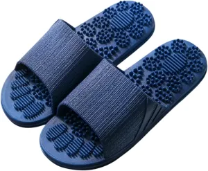 Slip Bathing Slippers for Men and Women Comfortable Massage Indoor Shoes Lightweight Beach Sandals for Home Travel and Hotel Use Dark Blue