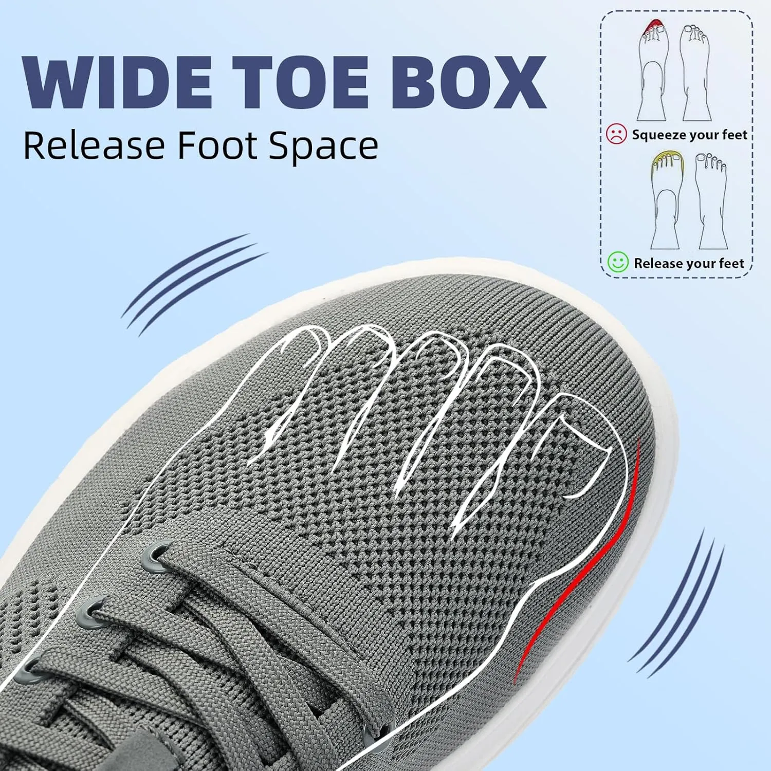 Slow Man Wide Toe Box Shoes for Men - Casual Dress Sneakers Comfortable Cushioned Business Office Non Slip Breathable Mesh Oxford Walking Shoe for Wide Feet