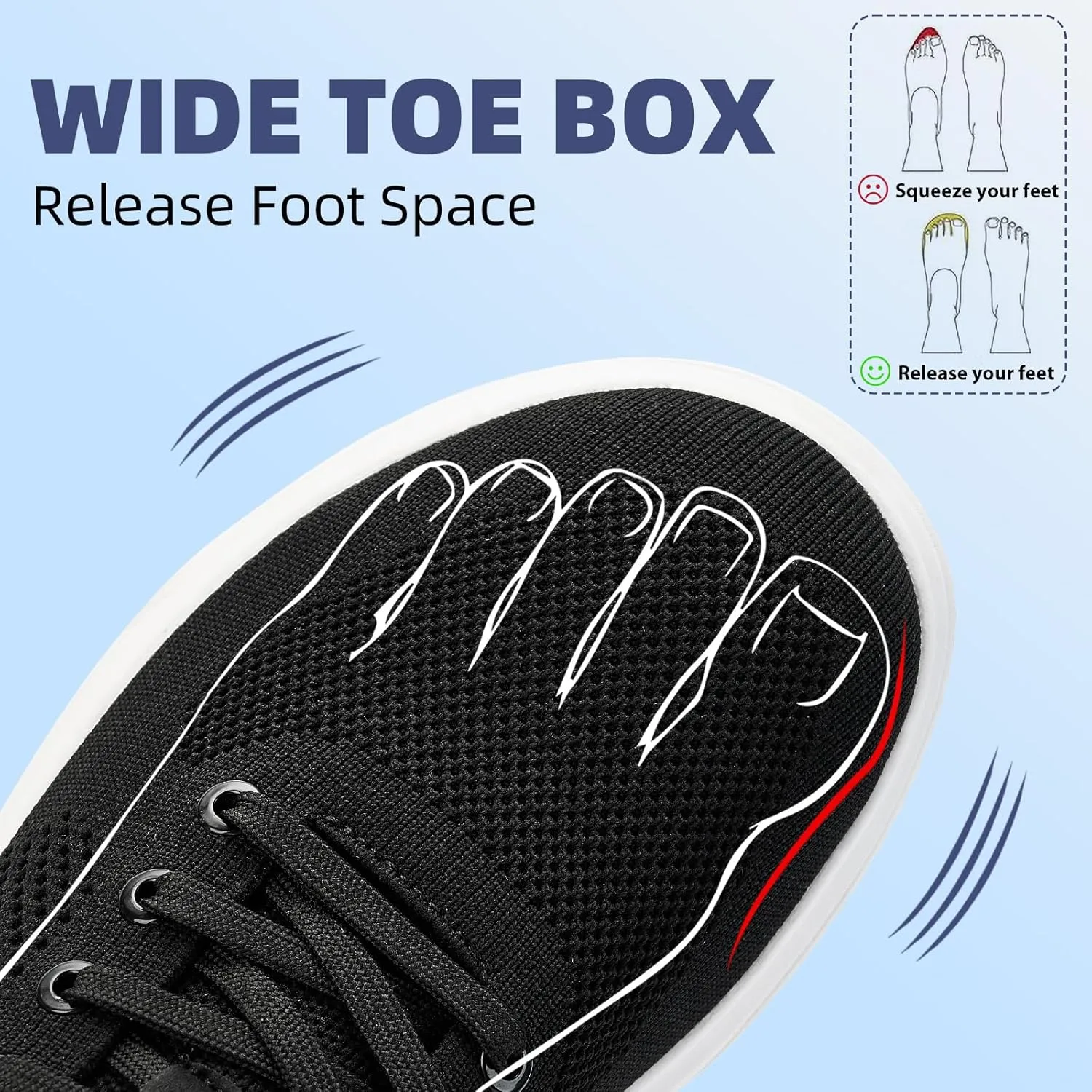Slow Man Wide Toe Box Shoes for Men - Casual Dress Sneakers Comfortable Cushioned Business Office Non Slip Breathable Mesh Oxford Walking Shoe for Wide Feet