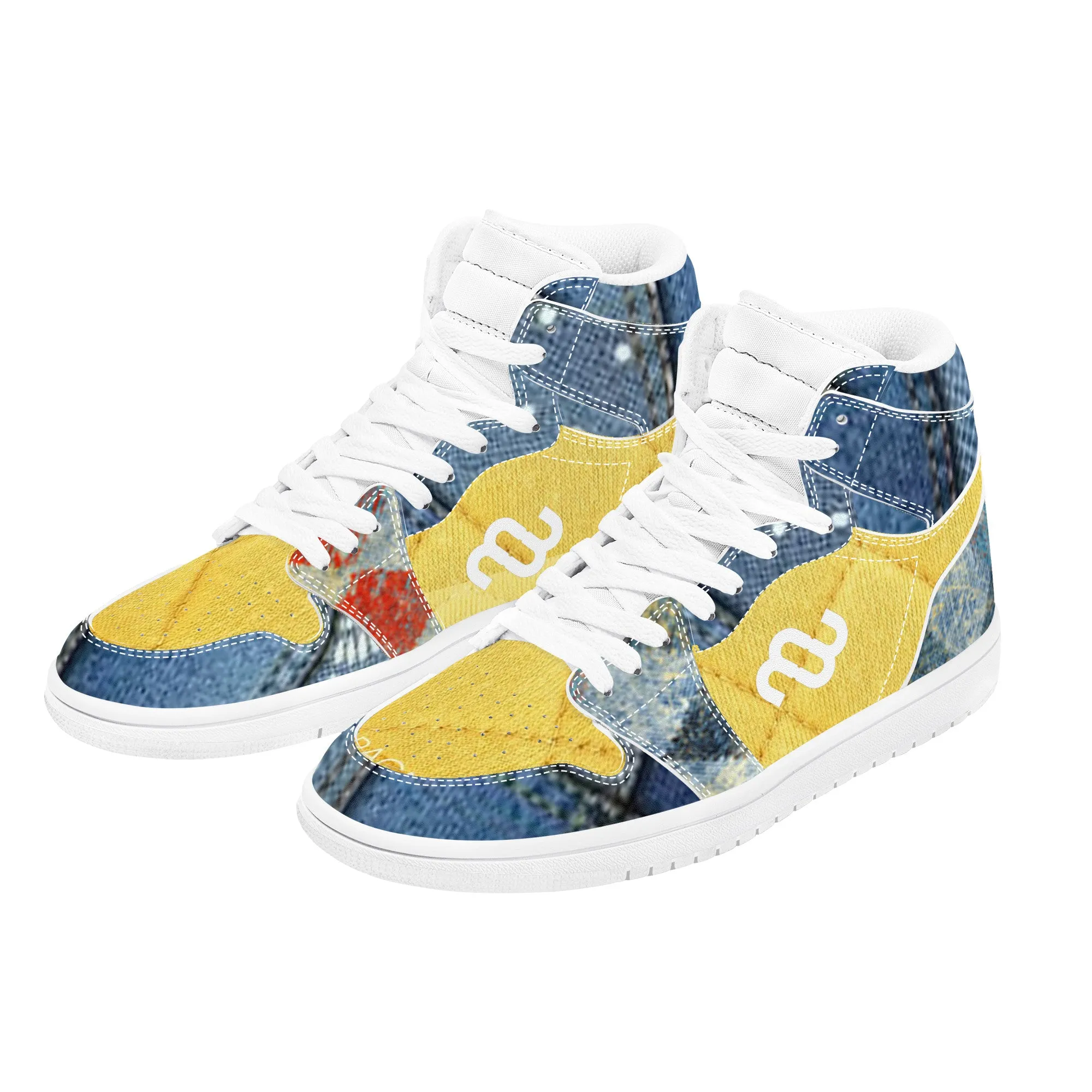 Smooth transaction denim High Top Sneaker Bulk pricing Money Bushae Leather Synthetic D17