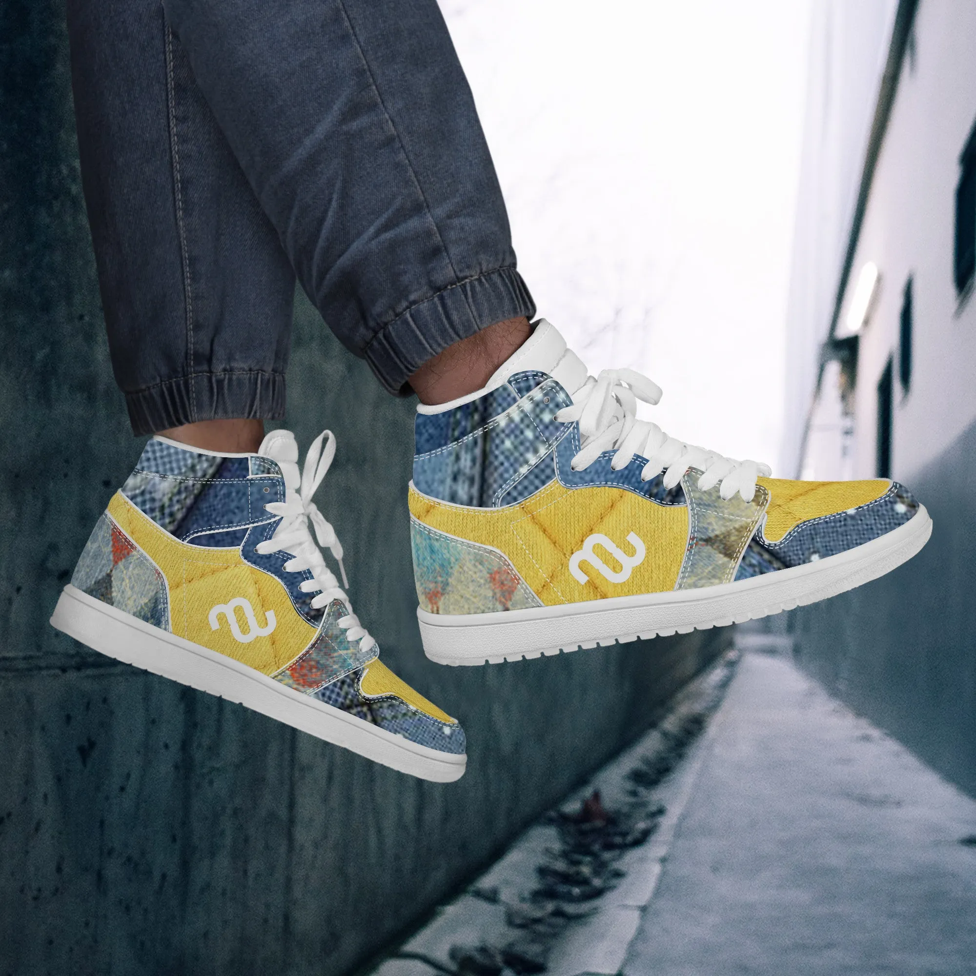 Smooth transaction denim High Top Sneaker Bulk pricing Money Bushae Leather Synthetic D17