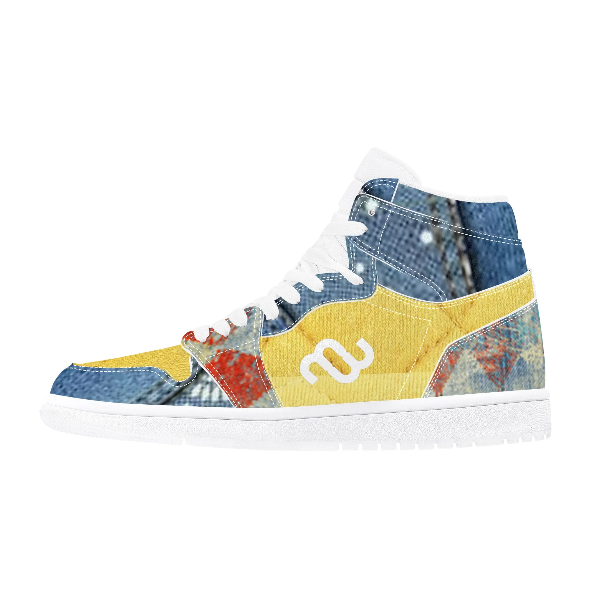 Smooth transaction denim High Top Sneaker Bulk pricing Money Bushae Leather Synthetic D17