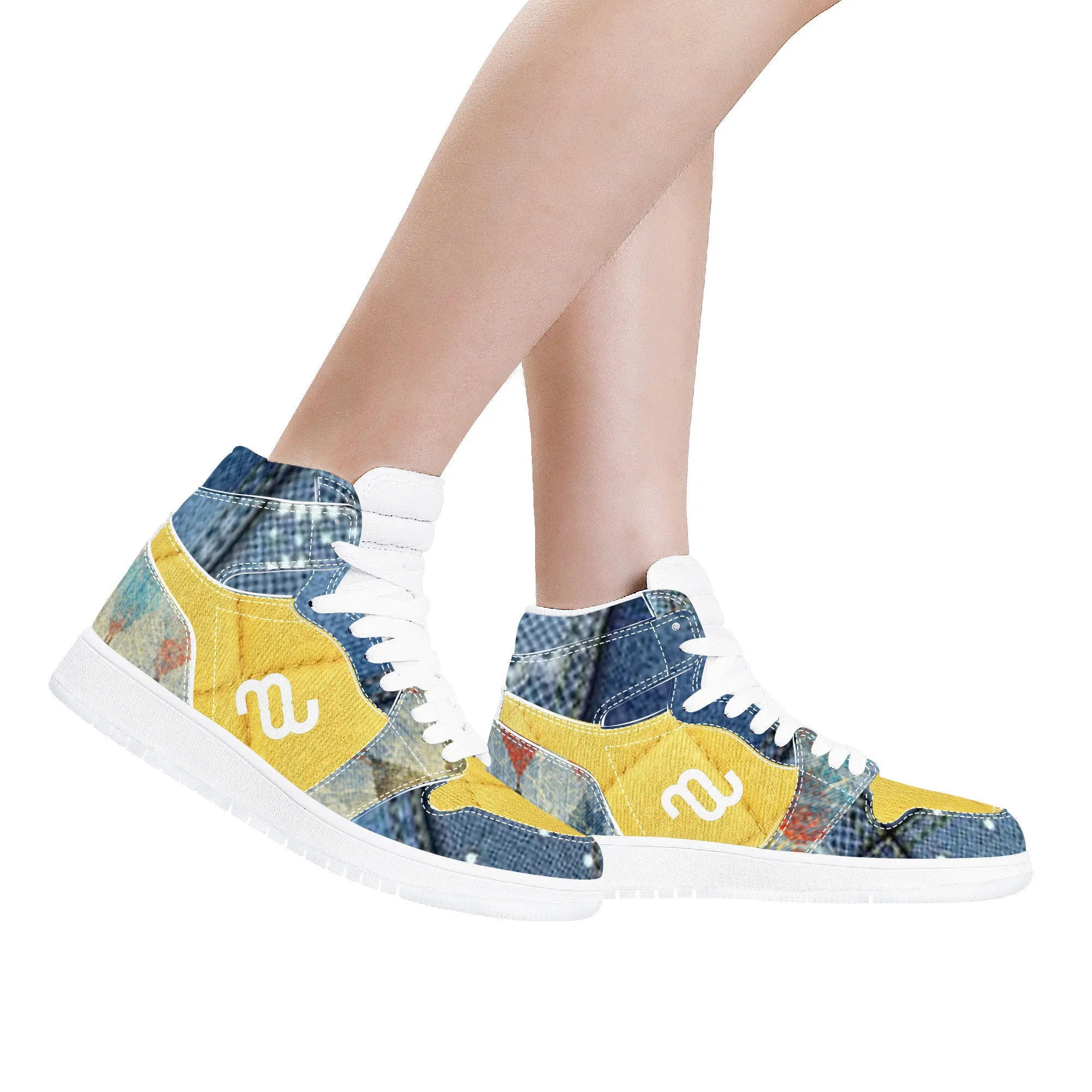 Smooth transaction denim High Top Sneaker Bulk pricing Money Bushae Leather Synthetic D17