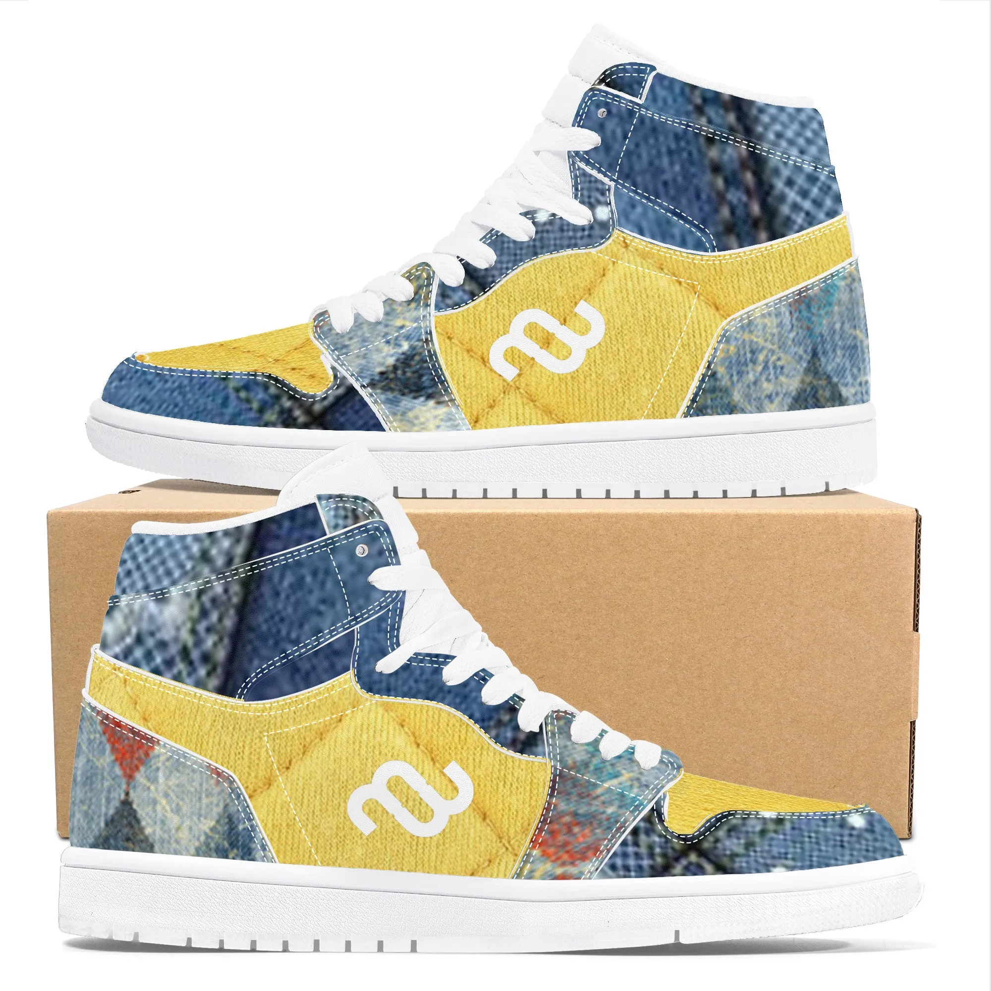 Smooth transaction denim High Top Sneaker Bulk pricing Money Bushae Leather Synthetic D17