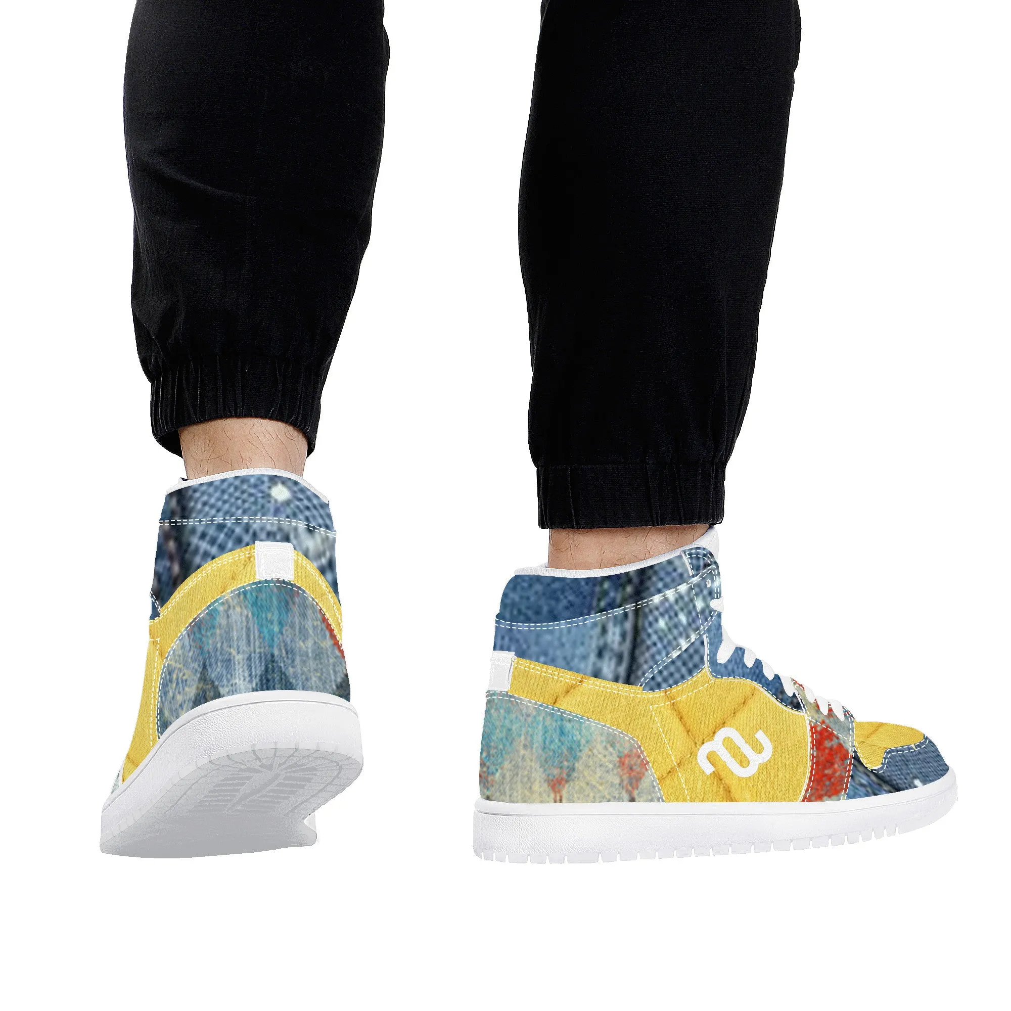 Smooth transaction denim High Top Sneaker Bulk pricing Money Bushae Leather Synthetic D17