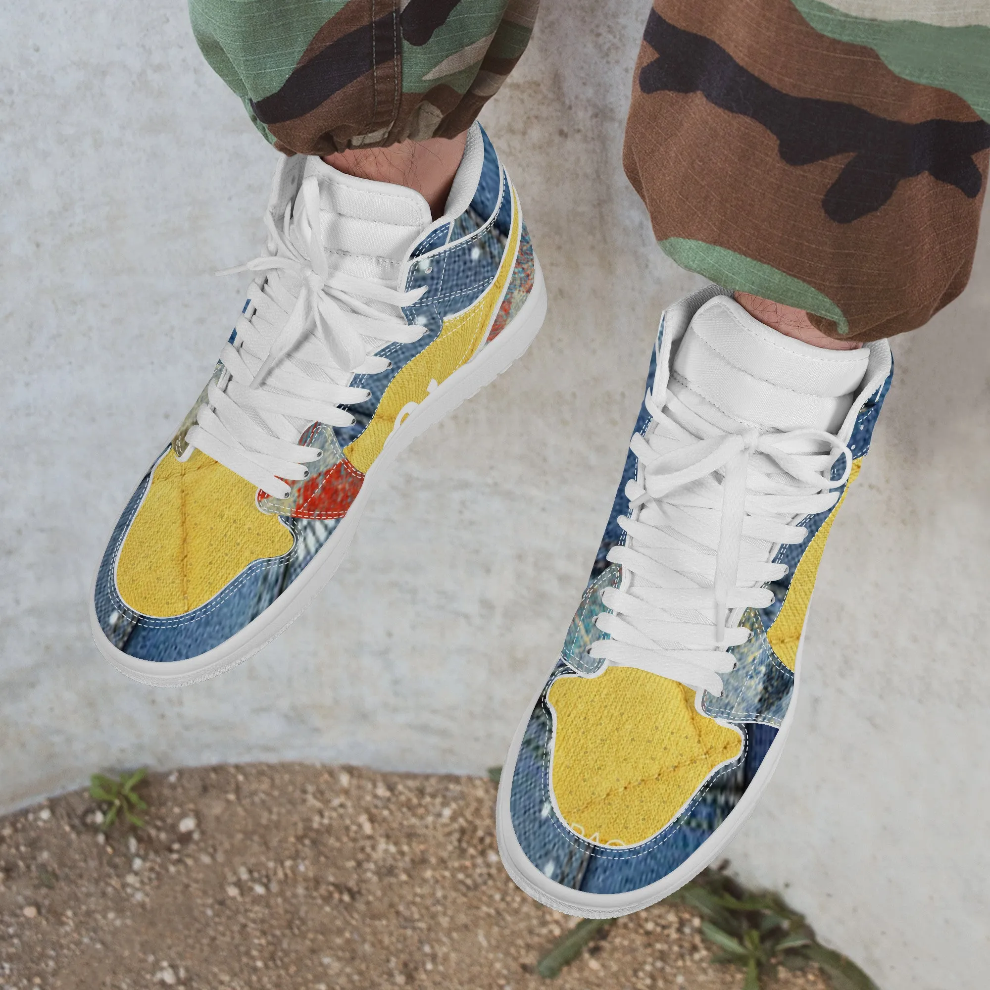Smooth transaction denim High Top Sneaker Bulk pricing Money Bushae Leather Synthetic D17