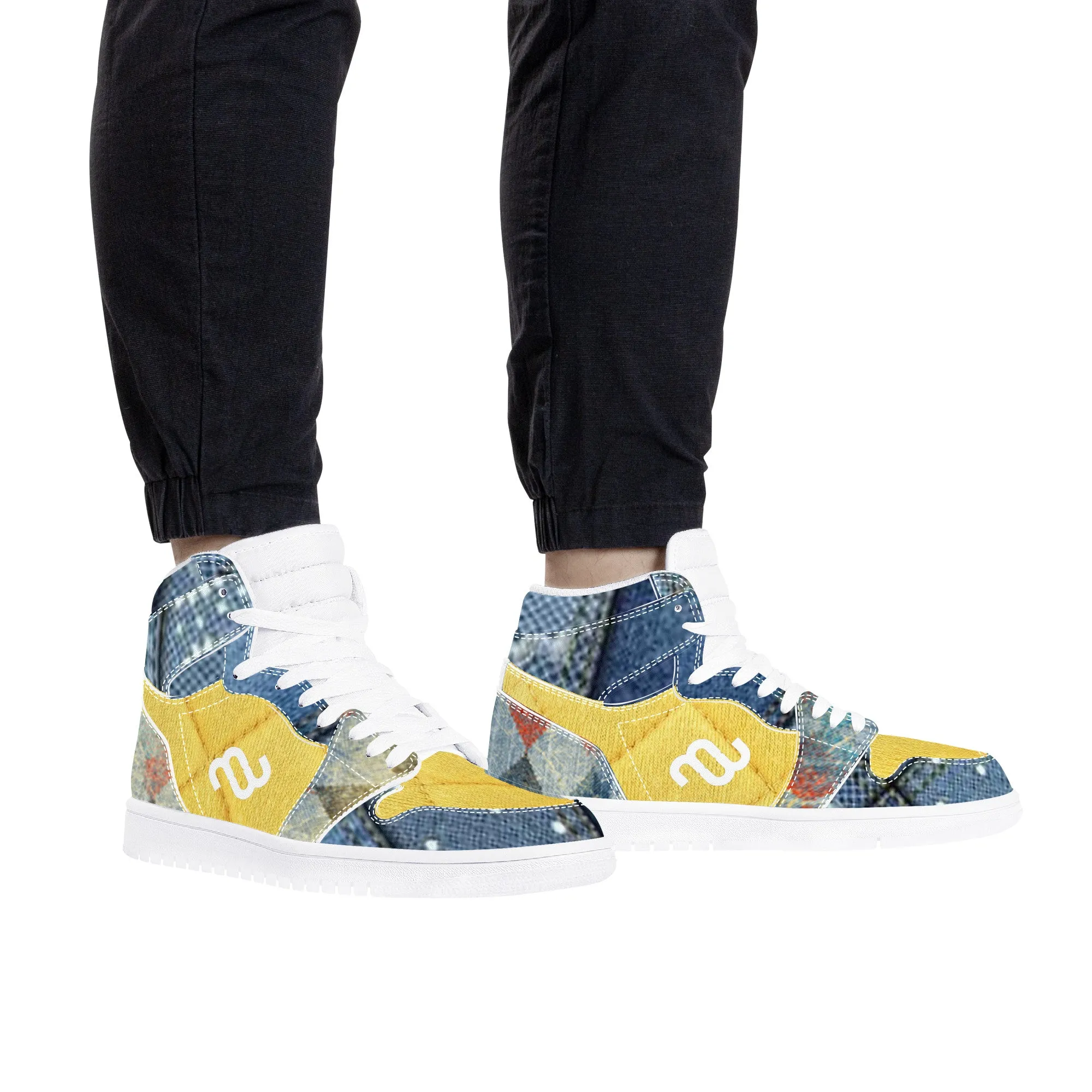Smooth transaction denim High Top Sneaker Bulk pricing Money Bushae Leather Synthetic D17