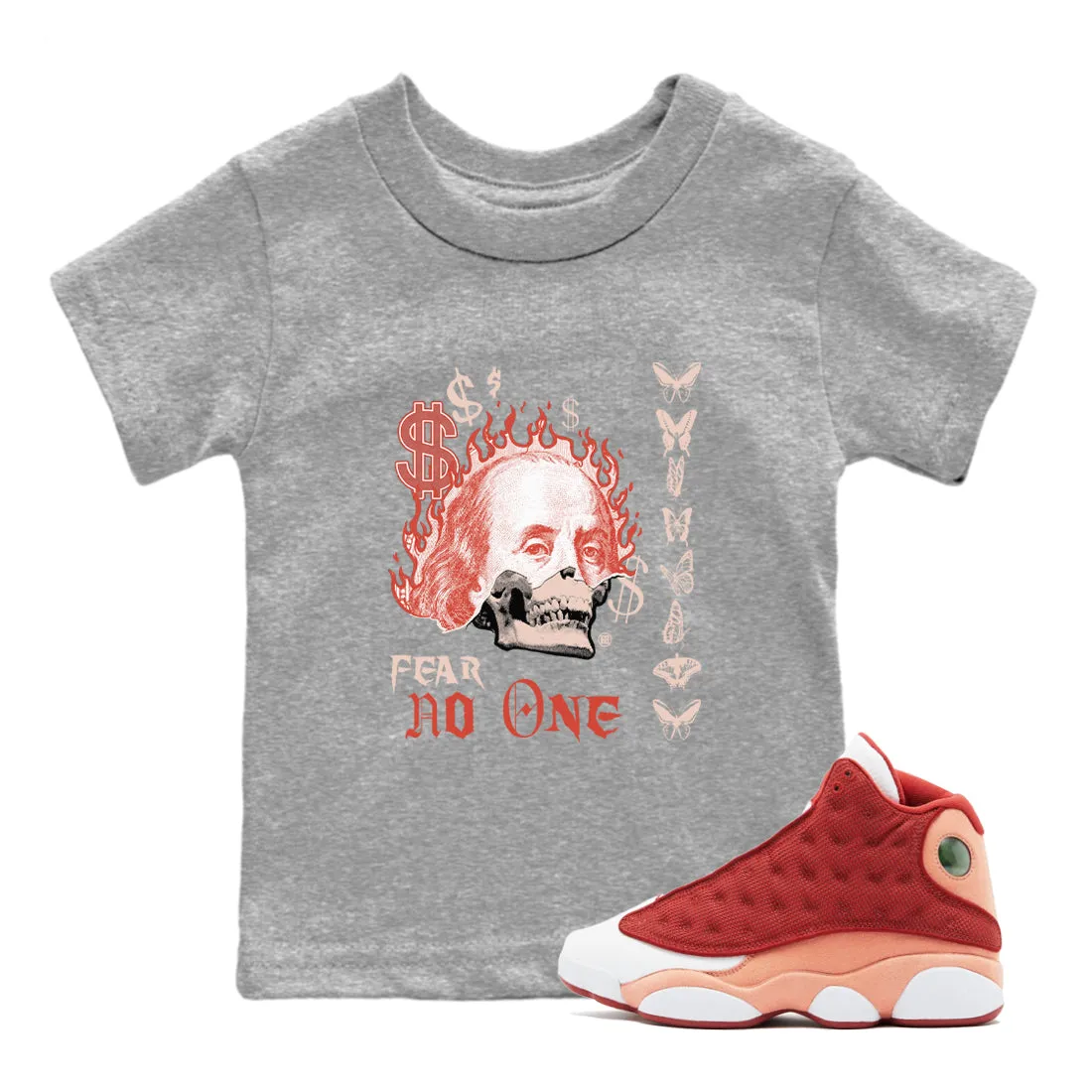 SNRT Red 13 Fear Digital Dune No Jordan Kids Tees - Air Buy-more-save-more One Sneaker