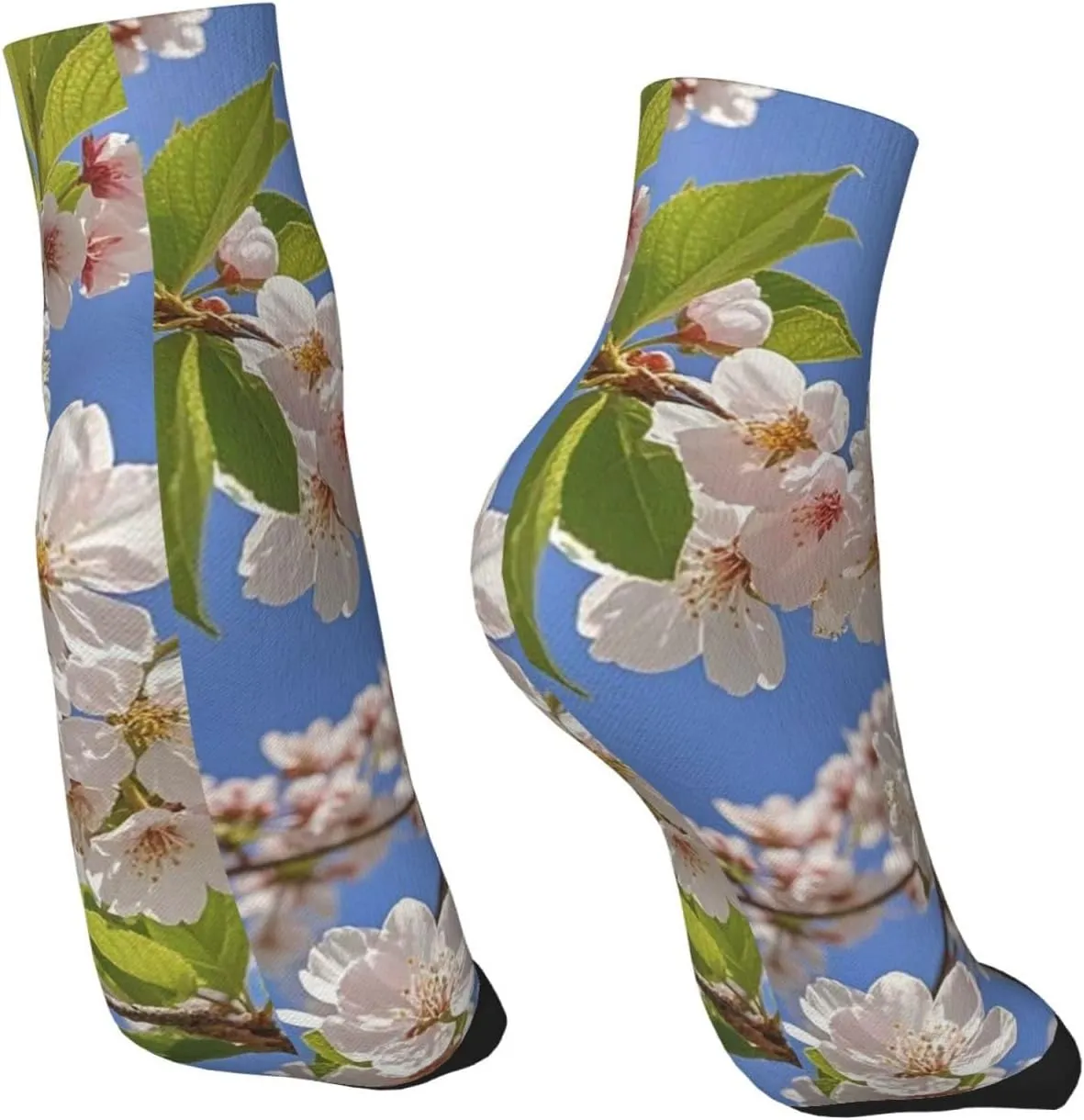 Socks for Women Men Breathable Moisture Wicking Boot Socks Cherry Blossoms Warm Calf Socks