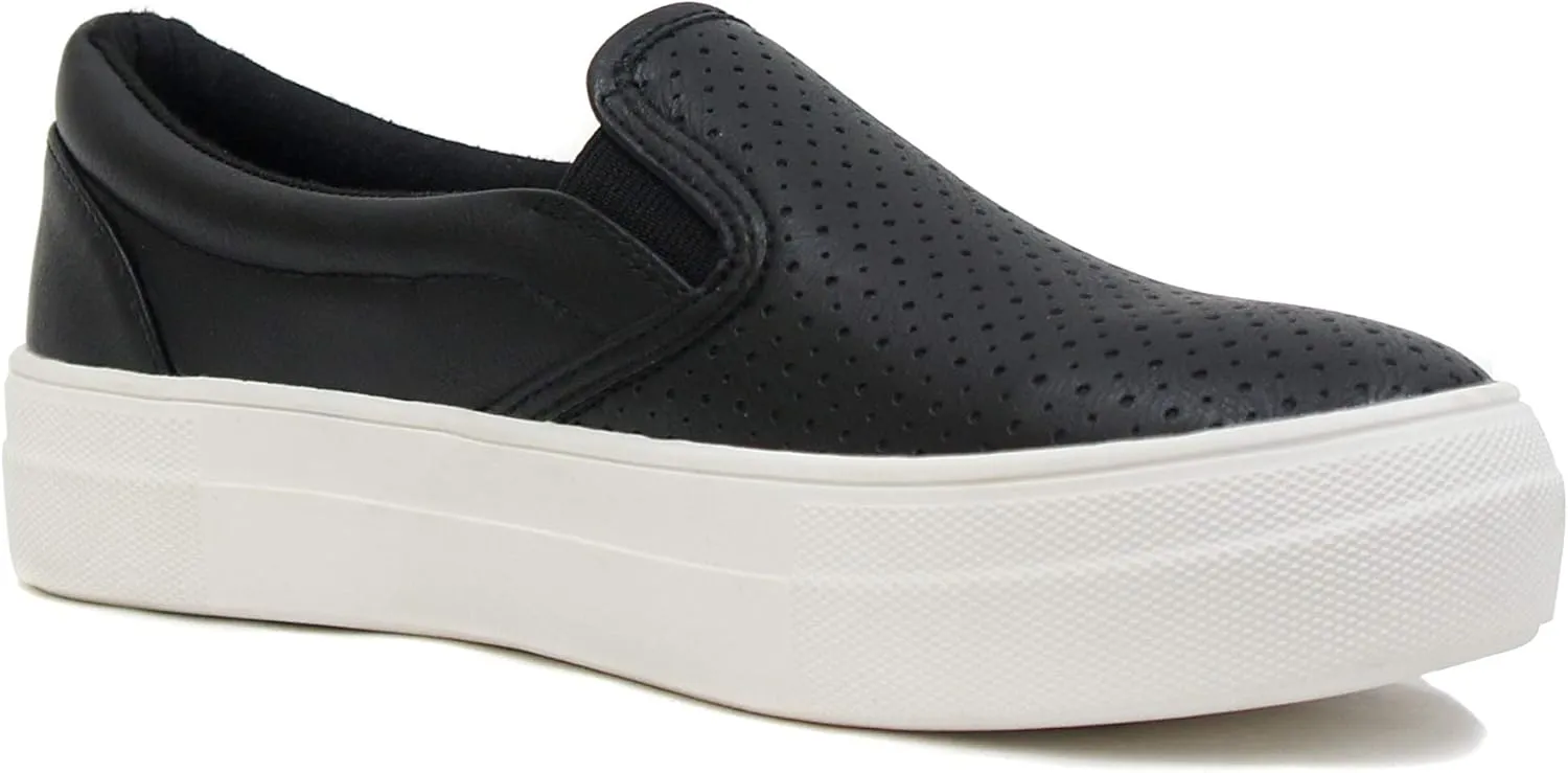 Soda Croft ~ Slip On Perforated Double Layer Foam Padded Cushion Sock Fashion Sneakers