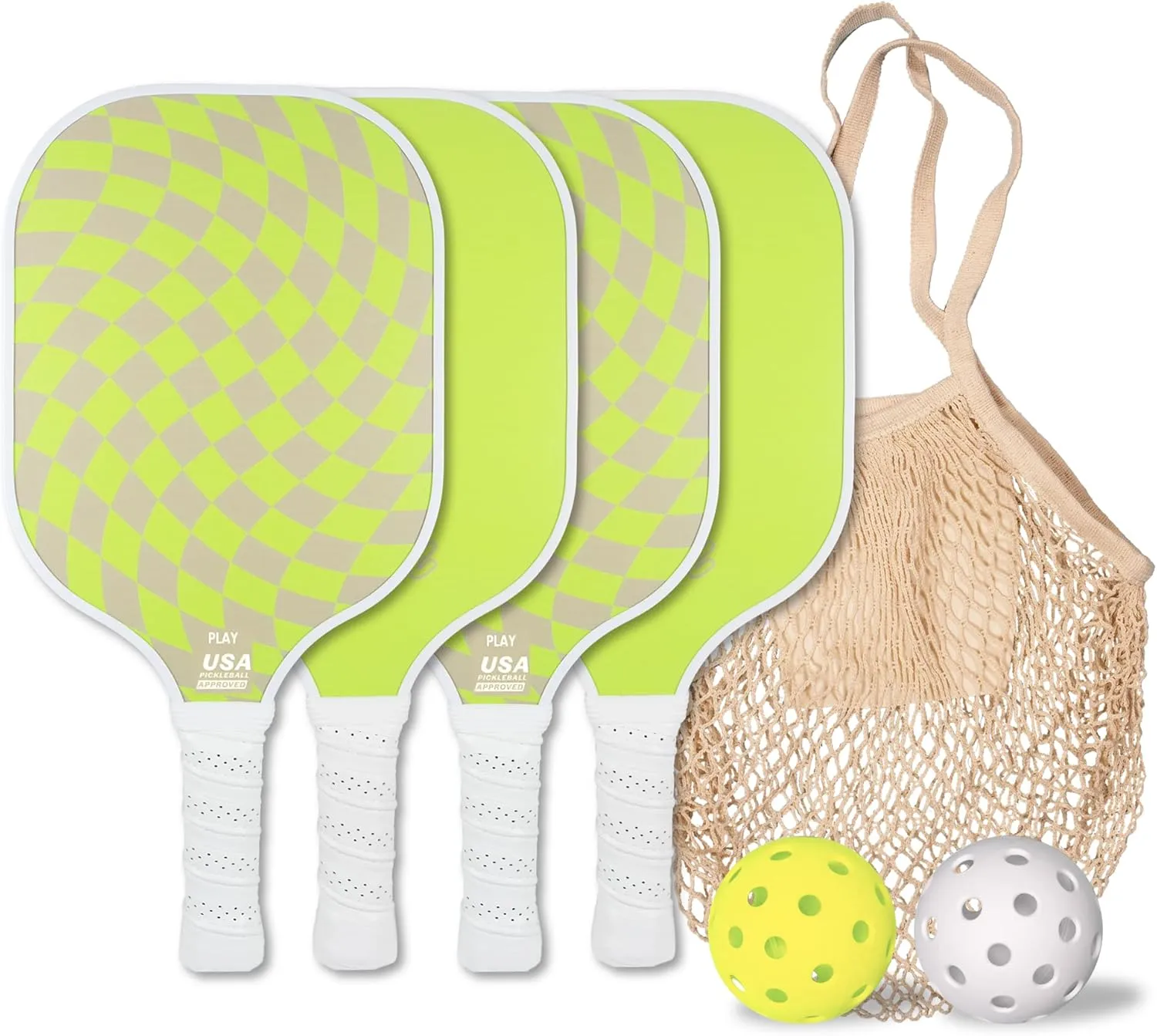 Sonix | Pickleball Paddles Set of 4 | USAPA Approved | Fiberglass Surface Pickleball Set with 4 Paddles, 2 Balls, & Bag