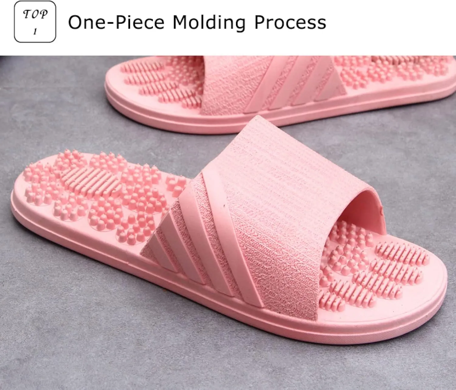Sonze Promote Blood Circulation Slippers,Healthy Reflexology Sandals,Summer Massage Home Slippers, Couple Bathroom Slippers,Ash,44-45