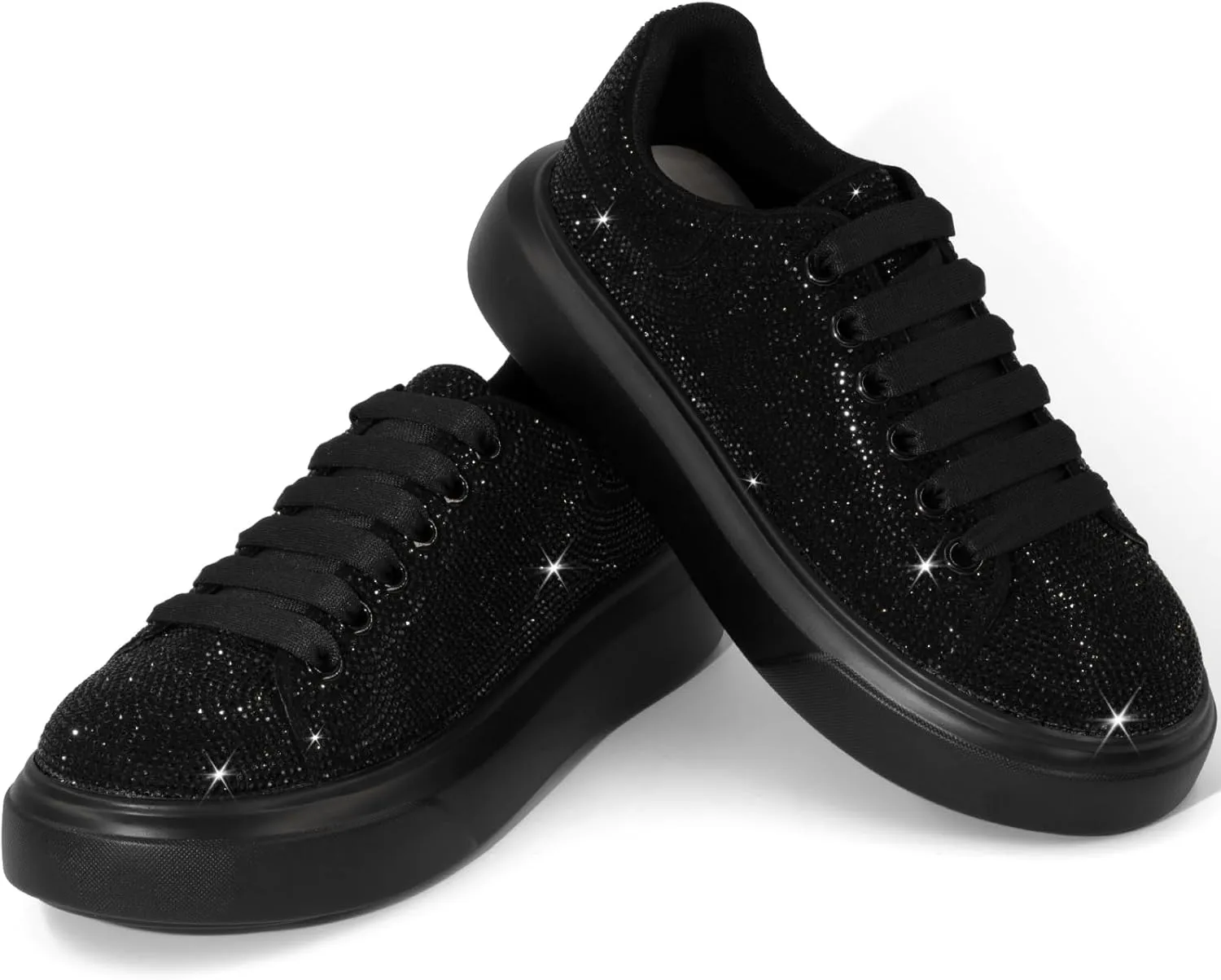 Sparkle Rhinestone Sneakers for Women Platform Rhinestone Fashion Glitter Sneakers Bling Fashion Tennis Shoes Wedding Party Bride Dress