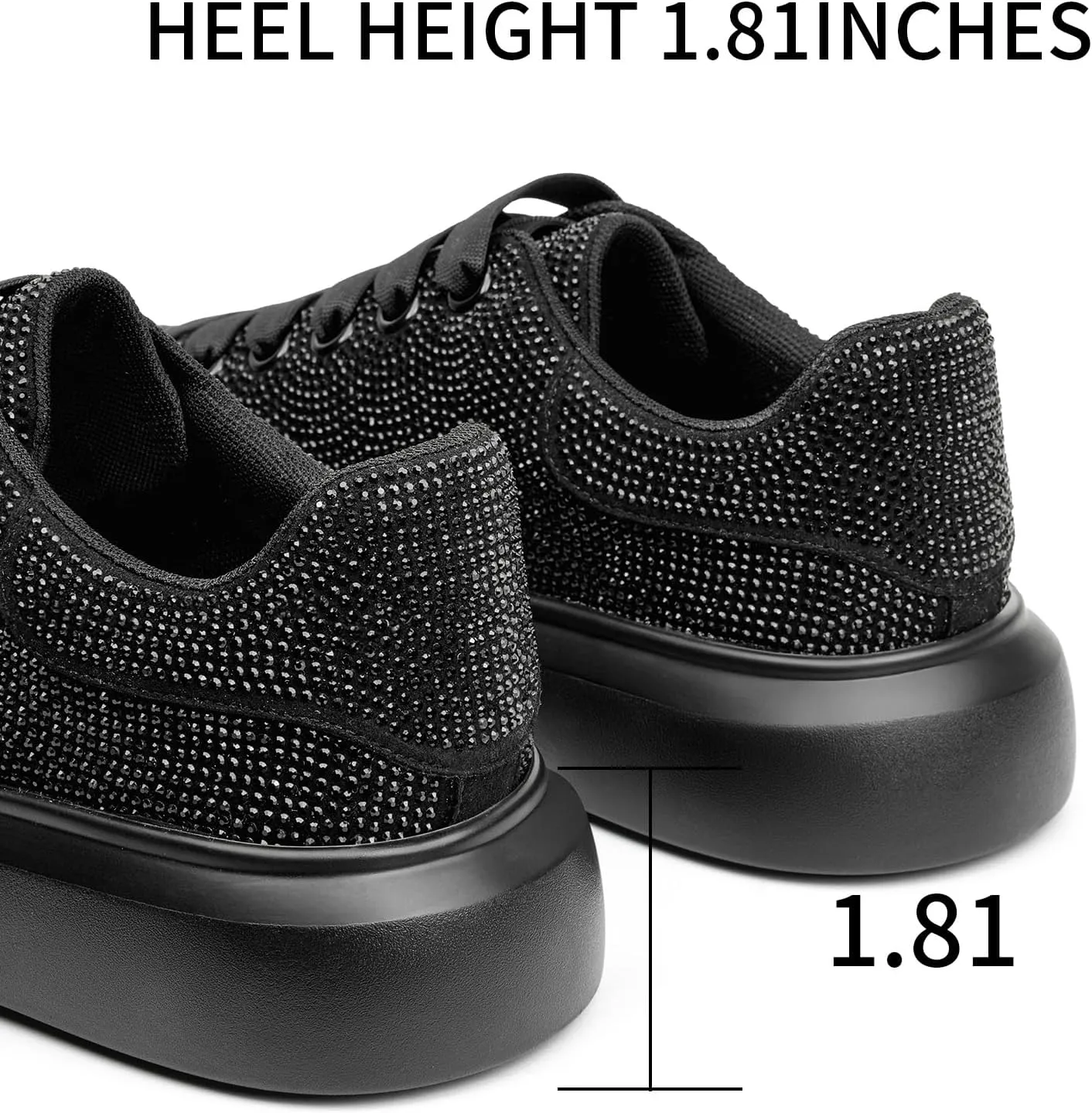 Sparkle Rhinestone Sneakers for Women Platform Rhinestone Fashion Glitter Sneakers Bling Fashion Tennis Shoes Wedding Party Bride Dress
