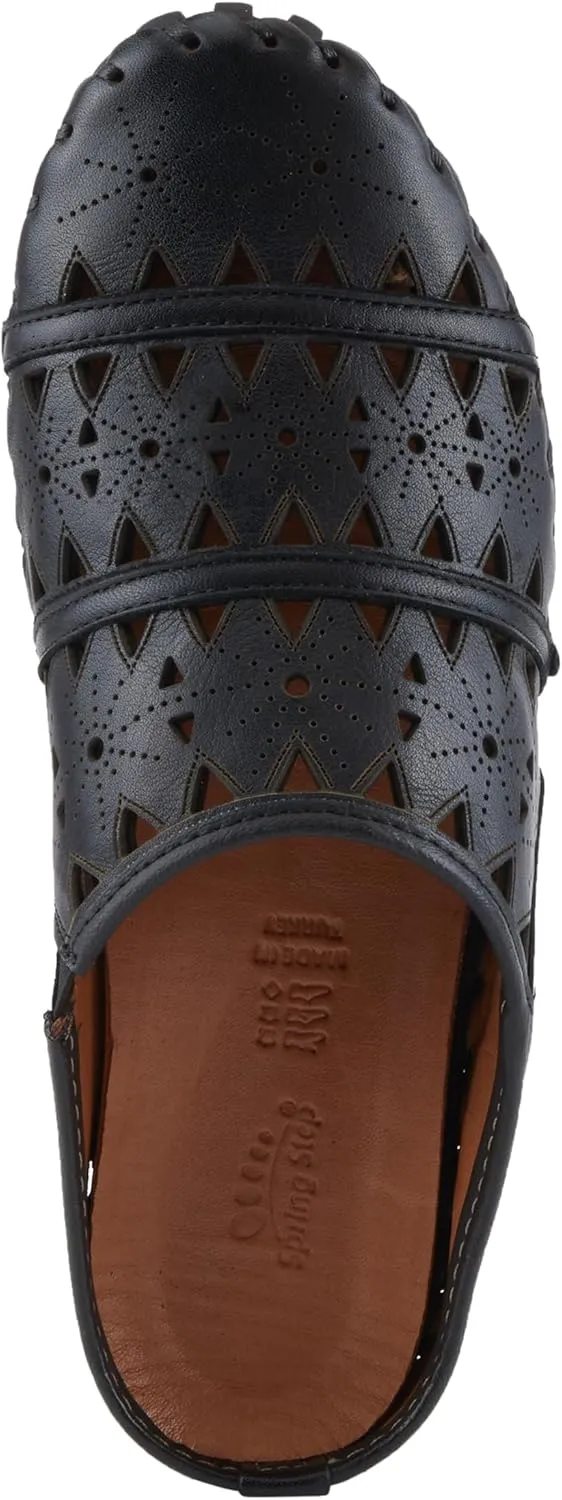 Spring Step Fusalide Slip-On Shoes for Womens - Comfortable Slip-On Shoes with Rubber Outsole - Casual Leather Clogs for Women