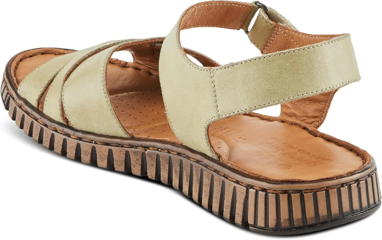 Spring Step NOCHELLA Women's Soft Leather Sandals - Hook and Loop Closure, All-Day Comfort