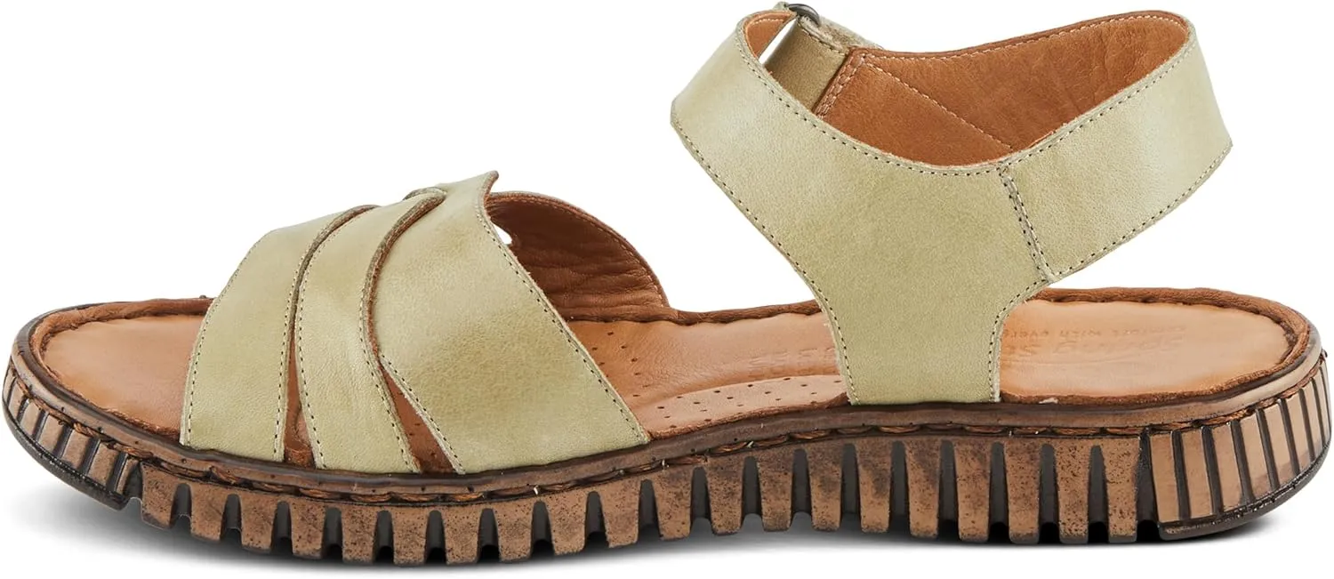 Spring Step NOCHELLA Women's Soft Leather Sandals - Hook and Loop Closure, All-Day Comfort