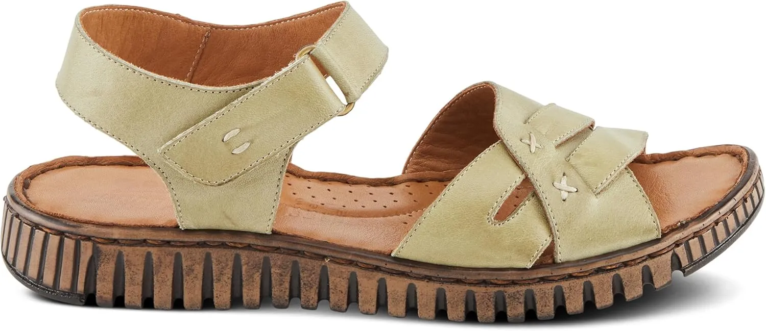 Spring Step NOCHELLA Women's Soft Leather Sandals - Hook and Loop Closure, All-Day Comfort