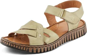 Spring Step NOCHELLA Women's Soft Leather Sandals - Hook and Loop Closure, All-Day Comfort