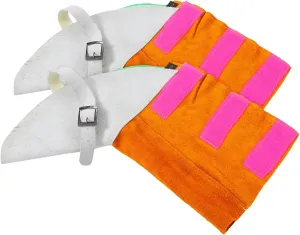 STOBAZA 2pcs Safety Welding Boot Covers Non-skid Leather Welder Shoe Protectors Welding Spats for Men