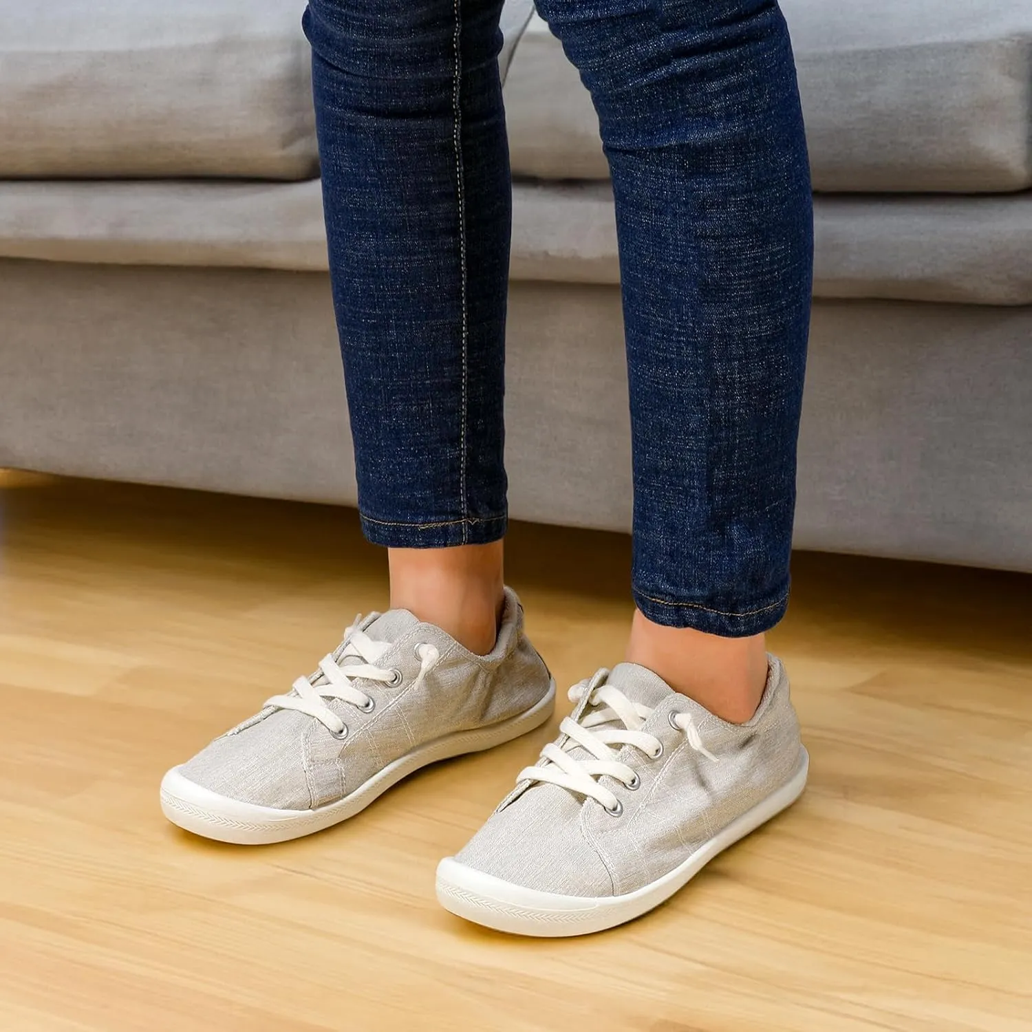 STQ Women Slip On Sneakers, Comfortable Casual Canvas Shoes