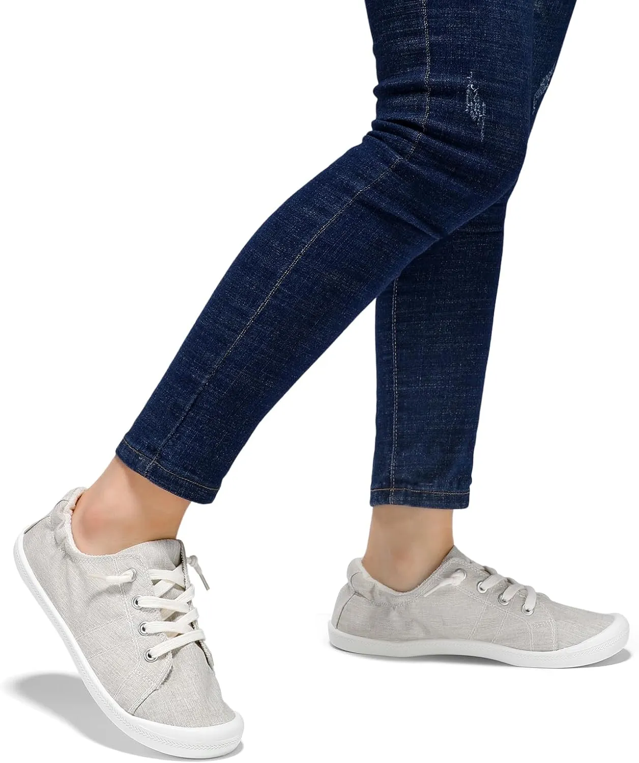 STQ Women Slip On Sneakers, Comfortable Casual Canvas Shoes