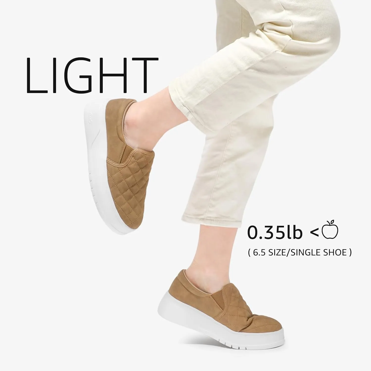 STQ Womens Platform Sneakers Slip On Business Casual Shoes Quilted Fall Loafers Comfortable Lightweight