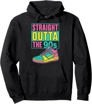 Straight Outta The 90s Retro Fashion Nostalgic Sneaker Art Pullover Hoodie